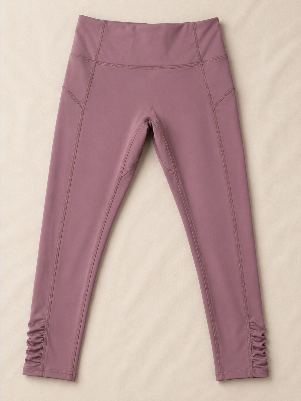 FP Movement by Free People Dusty Mauve High-Rise Leggings with Ankle Ruching